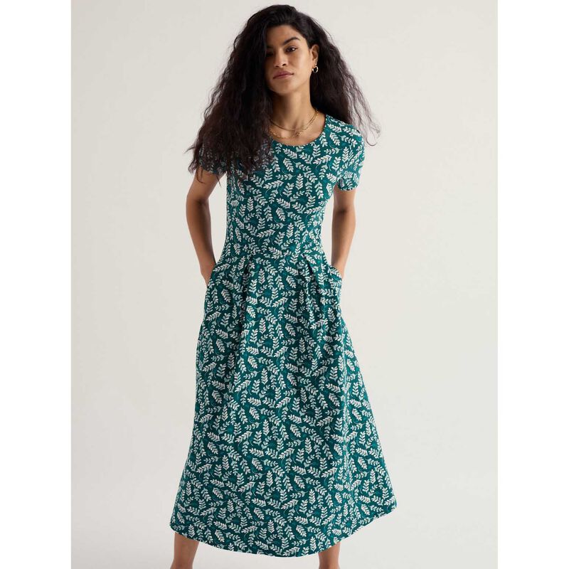 Seasalt Cornwall S/S Veronica Dress - Indigo Leaf Dark Wreckage image number 2
